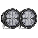 Rigid Industries 360-Series 6in LED Off-Road Drive Beam - RGBW (Pair) with aluminum housing and optimized beam for enhanced off-road visibility