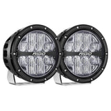 Rigid Industries 360-Series 6in LED Off-Road Drive Beam - RGBW (Pair) with aluminum housing and optimized beam for enhanced off-road visibility