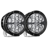 Rigid Industries 360-Series 6in LED Off-Road Spot Beam - RGBW (Pair) with aluminum housing and 8,600 lumens output
