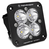 Baja Designs Squadron Sport Work/Scene Pattern Black Flush Mount LED Light Pod - Clear with quad LED optics and durable housing