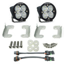 Baja Designs 2018 Wrangler JL Sahara Squadron R Pro Fog Pocket Kit with dual LED pods, steel brackets, and wiring harness adapters