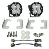 Baja Designs 2018 Wrangler JL Sahara Squadron R Pro Fog Pocket Kit with dual LED pods, steel brackets, and wiring harness adapters