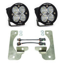 Baja Designs 2018 Wrangler JL Rubicon Squadron R Sport Fog Pocket Kit with dual LED pods, steel brackets, and wiring connectors