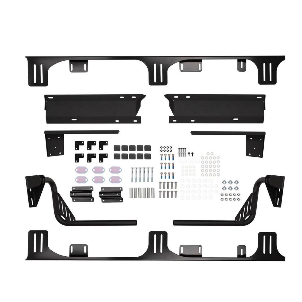 ARB Roof Rack Mounting Kit Hardtop 3750010 for Jeep Wrangler JL 2018-2021 with heavy-duty steel brackets and hardware components