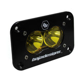 Baja Designs S2 Sport Flush Mount Spot Pattern LED Work Light - Amber with heavy-duty black housing and dual amber optics