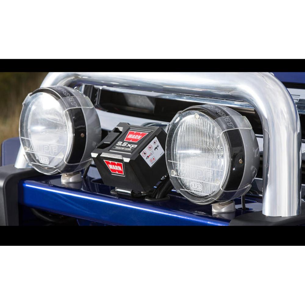 ARB Sahara Deluxe Front Bumper 3940400B - Fitting Kit Included with integrated WARN 8.5XP winch and twin auxiliary lights on 2015 Toyota Hilux
