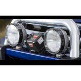 ARB Sahara Deluxe Front Bumper 3940400B - Fitting Kit Included with integrated WARN 8.5XP winch and twin auxiliary lights on 2015 Toyota Hilux