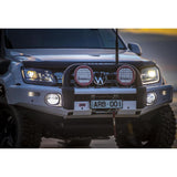 ARB Summit Sahara Front Winch Bumper 3970030B - Fitting Kit Included on 2023 Toyota Hilux with black powder-coated steel and LED light mounts