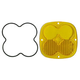 Baja Designs XL Pro/Sport Amber Driving/Combo Lens Kit with heavy-duty polycarbonate lens and black rubber gasket seal.