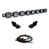 Baja Designs 2021+ Ford Bronco Roof Light Bar Kit 8 XL Linkable with heavy-duty LED pods, mounting brackets, and wiring harness