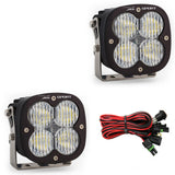 Baja Designs XL Sport Series Wide Cornering Pattern LED Light Pods with wiring harness and adjustable heavy-duty mounts for off-road vehicles