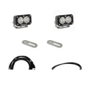 Baja Designs 2017+ Ford Super Duty S2 Sport Dual Reverse Kit w/ Upfitter with dual LED pods, stainless steel brackets, and wiring harnesses