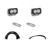 Baja Designs 2017+ Ford Super Duty S2 Sport Dual Reverse Kit w/ Upfitter with dual LED pods, stainless steel brackets, and wiring harnesses