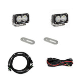 Baja Designs 2017+ Ford Super Duty S2 Sport Dual Reverse Kit with dual LED pods, mounting brackets, and wiring harnesses
