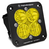 Baja Designs Squadron Sport Driving/Combo Pattern Flush Mount Black LED Light Pod - Amber with durable housing and quad LED optics
