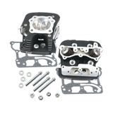 S&S Cycle 2006 Dyna 91cc .032in Manifold Surface Cylinder Heads - Wrinkle Black