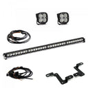 Baja Designs 2018 Wrangler JL S8 Squadron Sport Driving/Combo Pattern 40in Cowl Mount with dual LED pods, wiring, and mounting brackets