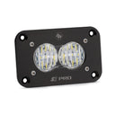 Baja Designs S2 Sport Flush Mount Wide Cornering Pattern LED Work Light - Clear Lens with black aluminum housing and high-intensity LEDs