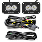 Baja Designs S2 Sport Flush Mount Work/Scene Pattern LED Work Light - Clear with wiring harness and relay kit for off-road vehicles