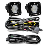 Baja Designs S1 Work/Scene LED Light Backup Kit w/ Mounting Bracket Pair with wiring harness for off-road vehicle use