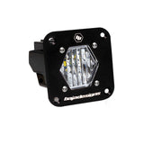 Baja Designs S1 Wide Cornering LED Clear Flush Mount Light Pod with clear polycarbonate lens and black aluminum housing