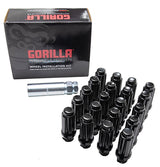 Mudify Spline Lug Nuts - 13/16" & 7/8" Dual Hex Key - 14mm x 1.50 Thread Size - Black Finish - Set of 20 with key tool