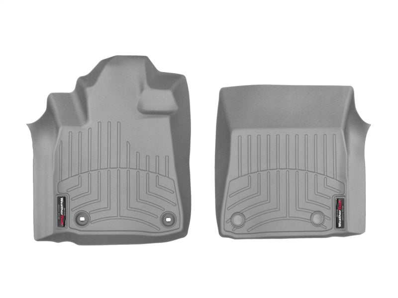 WeatherTech Front FloorLiner for 12+ Toyota Tundra, 12+ Sequoia - Grey heavy-duty molded floor mats with retention system