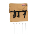 ARB Wind Break Front 2.5M 813107 heavy-duty tan canvas with black straps and five metal stake hooks accessory for 4x4 awning