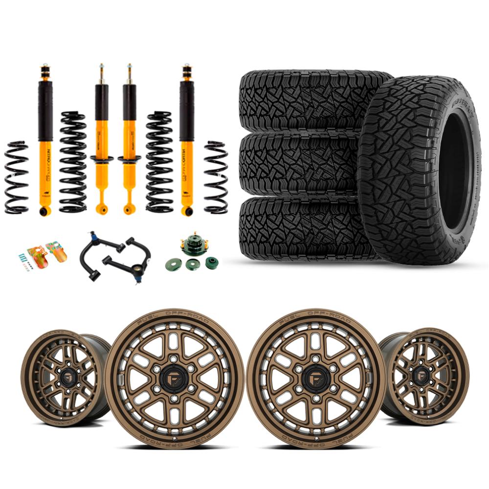 Old Man Emu OME 2.5" Lift Kit with heavy-duty shocks, coil springs, and 17" Fuel wheels with all-terrain tires for 2003-2009 Toyota 4Runner