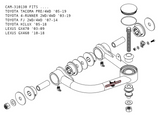 Camburg Uniball Upper Control Arms w/ covers for Toyota Tacoma (Pre/4WD 05-23), 4Runner (03-23), FJ Cruiser (07-14) with sealed billet aluminum uniball cap and hardware components