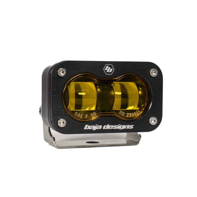 Baja Designs 17-20 Ford F-150 Raptor S2 SAE Sportsmen Fog Pocket Kit - Amber dual-lens LED fog light with solid mount