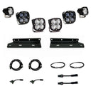 Baja Designs 2021+ Ford Raptor Aftermarket Pro Fog Pocket SAE Kit with LED pods, mounting brackets, and wiring harnesses