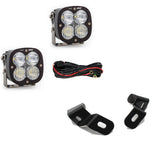Baja Designs 2019+ Ram 2500/3500 XL 80 Driving Combo A-Pillar Kit - Clear with dual LED pods, wiring harness, and mounting brackets