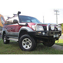 Dobinsons Snorkel Kit For Toyota Prado 90 Series 3.4L Gas - RIGHT SIDE MOUNT - SN59-3357 installed on red SUV with off-road accessories
