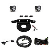 Baja Designs 2021+ Ford Bronco Dual S1 W/C Reverse Kit with high-performance LED pods, mounting bracket, and wiring harness