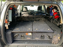 Dobinsons Rear Dual Roller Drawer System for Toyota 4Runner 5th gen 2010-2023 with heavy-duty fridge slide and storage compartments