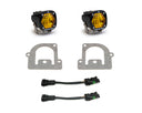 Baja Designs 21+ Ford Bronco Sport S1 WC LED Fog Pocket Light Kit - Amber with mounting brackets and wiring adapters