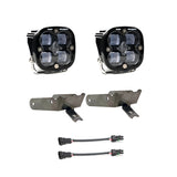 Baja Designs 99-10 Ford Super Duty Fog Pocket Kit with dual LED fog lights, steel brackets, and wiring harnesses