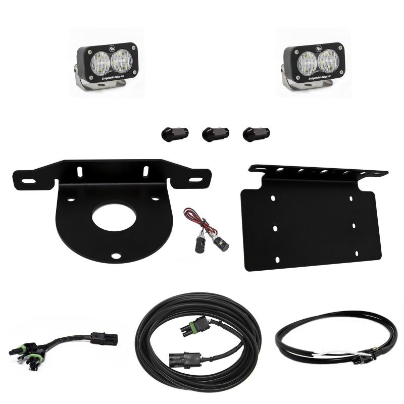Baja Designs 2021+ Ford Bronco Dual S1 Sport W/C Reverse Kit w/Lic Plate w/Upfitter with LED pods, wiring, brackets, connectors