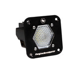 Baja Designs LED Light Pod Flush Mount Clear S1 Work/Scene Pattern with durable hex LED array and black aluminum housing