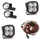 Baja Designs Squadron Pro LED Light Pods Kit w/Horizontal Mounts/1.75in Harness with heavy-duty mounts and wiring harness