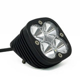 Baja Designs Squadron Pro Series Black Flush Mount Work/Scene Pattern LED Light Pod - Clear with durable black housing and quad LED optics