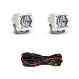 Baja Designs LED Light Pod S1 Wide Cornering White Pair with aluminum housing and wiring harness for off-road lighting upgrades