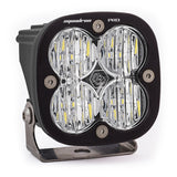 Baja Designs Squadron Pro Black Wide Cornering Pattern LED Light Pod - Clear with quad reflectors and adjustable stainless steel mounting bracket