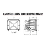 Rigid Industries Radiance+ Scene RGBW Surface Mount - Pair with high-grade aluminum housing and adjustable RGBW backlight modes