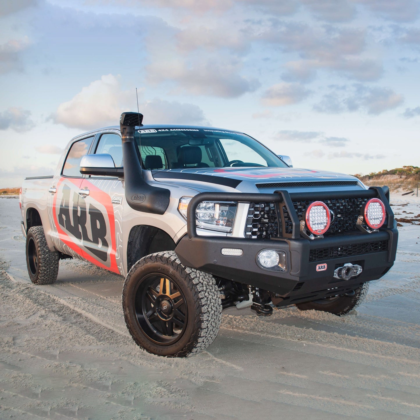 Old Man Emu OME BP-51 2.5 inch Leveling Kit for Tundra (07-21) with ARB bumper, off-road tires, and heavy-duty suspension components