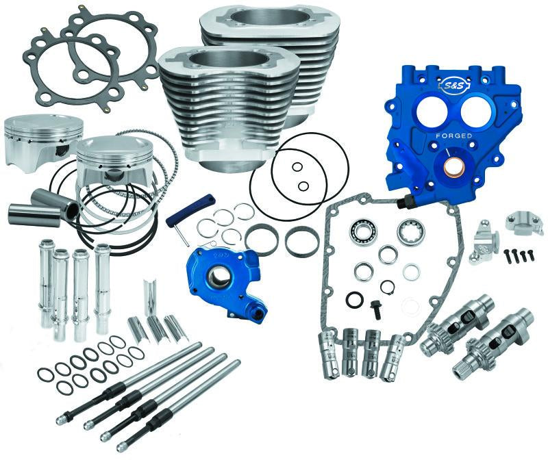 S&S Cycle 99-06 BT 4in Bore 585CE Cam Power Pack - Silver