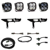 Baja Designs 2021+ Ford F150 Fog Pocket Kit SAE Clear Squadron Sport DC with Upfitter includes dual LED pods, mounts, and wiring harnesses