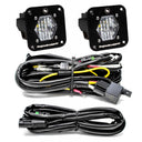 Baja Designs S1 Wide Cornering LED Light Backup Kit w/ Mounting Bracket Pair with wiring harness for off-road vehicle lighting
