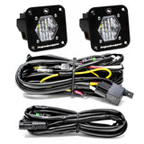 Baja Designs S1 Wide Cornering LED Light Backup Kit w/ Mounting Bracket Pair with wiring harness for off-road vehicle lighting